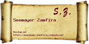 Seemayer Zamfira névjegykártya